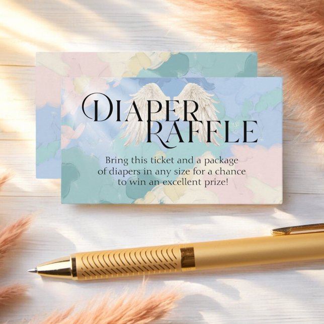 Diaper Raffle Heaven Sent Pastel Baby Shower Enclosure Card (Creator Uploaded)