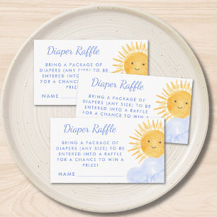 Diaper Raffle Here Come The Sons Twin Baby Shower  Enclosure Card
