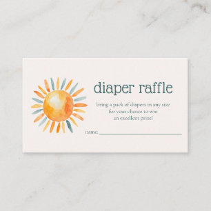 Diaper Raffle Here Comes the Son Baby Boy Shower Enclosure Card
