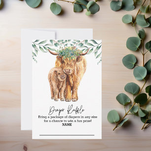 Diaper Raffle Highland Cow Baby Shower Invitation