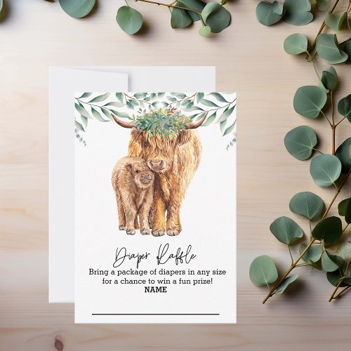 Diaper Raffle Highland Cow Baby Shower Invitation