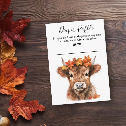 Diaper Raffle Highland Cow Halloween Witch Enclosure Card