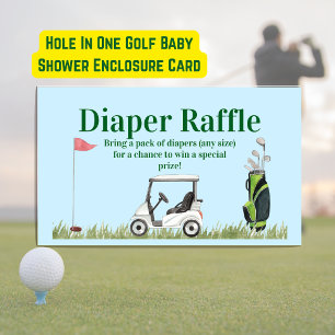 Diaper Raffle Hole In One Golf Baby Shower  Enclosure Card