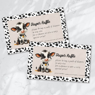 Diaper Raffle Holy Cow Baby Shower Enclosure Card