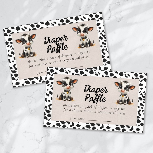 Diaper Raffle Holy Cow Twins Baby Shower Enclosure Card (Creator Uploaded)