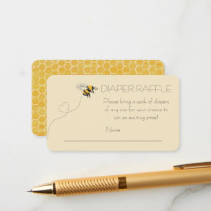 Diaper Raffle Honeybee Baby Shower Enclosure Card
