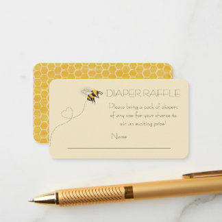 Diaper Raffle Honeybee Baby Shower Enclosure Card