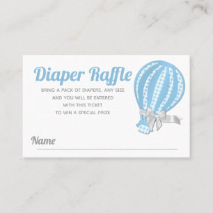 Diaper Raffle Hot Air Balloon Baby Shower Business Card
