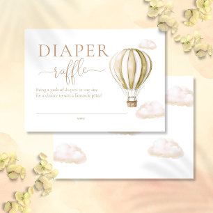 Diaper Raffle Hot Air Balloon Baby Shower Enclosure Card