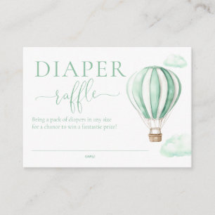 Diaper Raffle Hot Air Balloon Baby Shower Enclosure Card