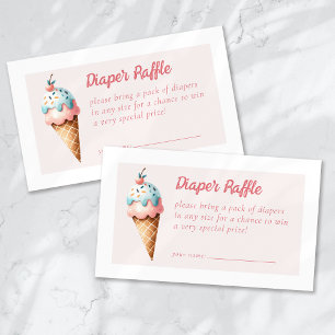 Diaper Raffle Ice Cream Baby Shower Enclosure Card