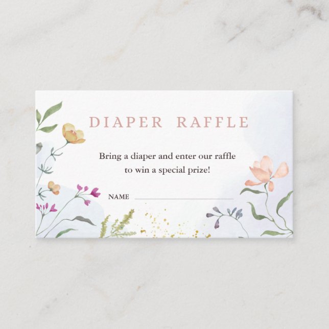 Diaper Raffle Insert Card for Baby Shower (Front)