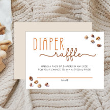 Diaper Raffle Insert Coffee Baby Shower Game Card