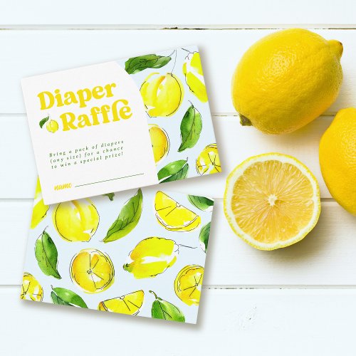 Diaper Raffle Lemon Retro Baby Shower Enclosure Card