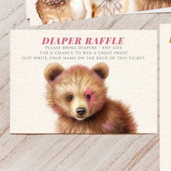Diaper Raffle Lightning Bolt Cub Baby Shower  Enclosure Card by JillsPaperie at Zazzle