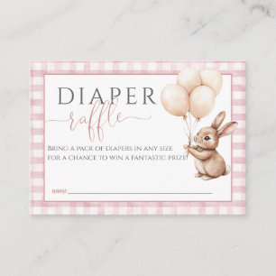 Diaper Raffle Little Bunny Balloons Baby Shower Enclosure Card