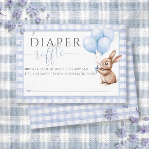 Diaper Raffle Little Bunny Balloons Baby Shower Enclosure Card