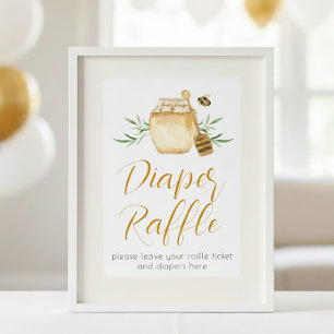 Diaper Raffle Little Honey Bee Baby Shower Table  Poster