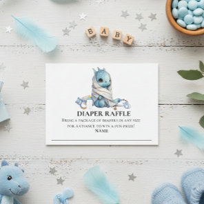Diaper Raffle Little Knight Dragon Blue Enclosure Card