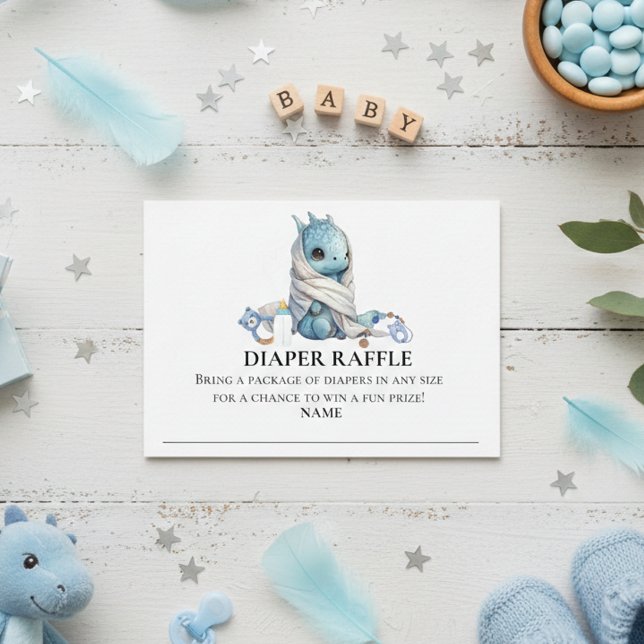 Diaper Raffle Little Knight Dragon Blue Enclosure Card (Creator Uploaded)