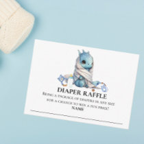 Diaper Raffle Little Knight Dragon Blue Enclosure Card