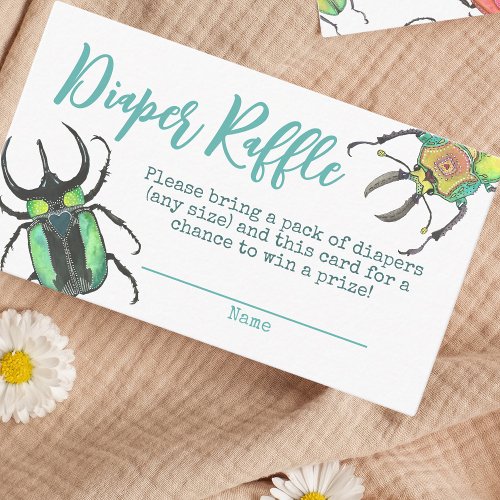 Diaper Raffle Little Love Bugs Baby Shower Enclosure Card