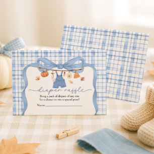 Diaper Raffle Little Pumpkin Boy Fall Baby Shower Enclosure Card