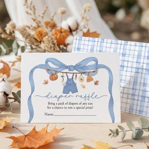 Diaper Raffle Little Pumpkin Boy Fall Baby Shower Enclosure Card