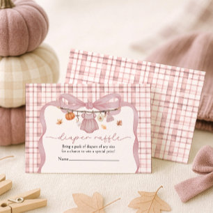 Diaper Raffle Little Pumpkin Girl Fall Baby Shower Enclosure Card