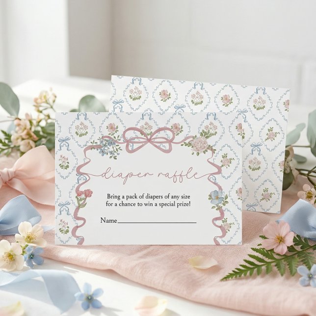 Diaper Raffle Little Wildflower Baby Shower Enclosure Card (Creator Uploaded)