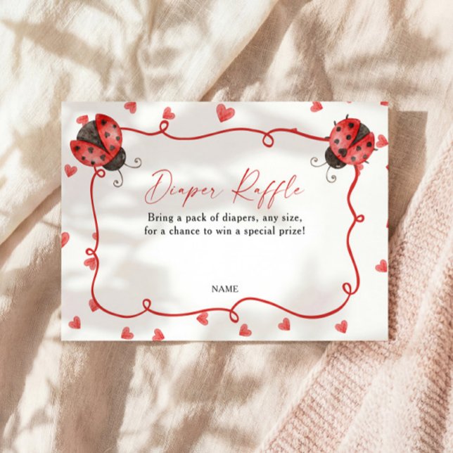Diaper Raffle Love Bug Baby Shower Enclosure Card (Creator Uploaded)