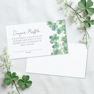 Diaper Raffle Lucky Shamrock Baby Shower Enclosure Card