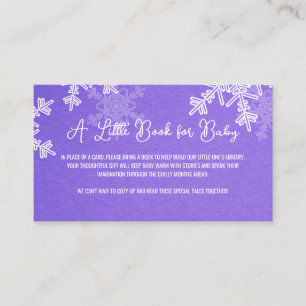 Diaper Raffle Minimalist Indigo Snowflake Pattern  Enclosure Card