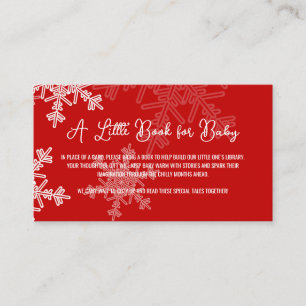 Diaper Raffle Minimalist Red Snowflake Pattern  Enclosure Card