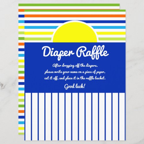 Diaper Raffle Name In the Bucket Sign