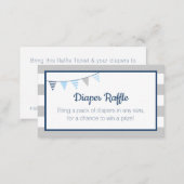 Diaper Raffle Nautical Ahoy Boy Blue Baby Shower Enclosure Card (Front/Back)