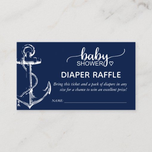 Diaper Raffle Nautical Anchor Navy Enclosure Card | Zazzle