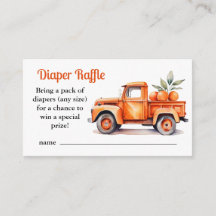 Diaper Raffle orange truck citrus baby shower