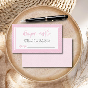 Diaper Raffle Pastel Pink Polka Dot Girl BOHO Enclosure Card