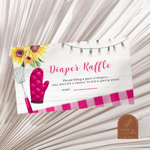 Diaper Raffle Pink BBQ  African matching item Enclosure Card