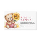 Diaper Raffle Pink Bear Sunflower Baby Shower