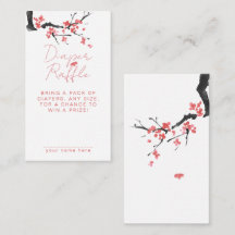 Diaper Raffle Pink Cherry Blossom Baby Shower