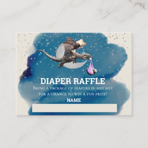 Diaper Raffle Pink Dragon  Enclosure Card
