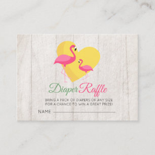 Diaper Raffle Pink Flamingo Baby Shower Enclosure Card