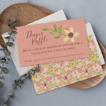 Diaper Raffle Pink Flower Floral Pretty Sweet 