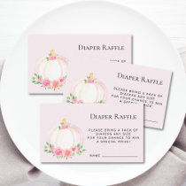 Diaper Raffle Pink Pumpkin Baby Shower Enclosure Card