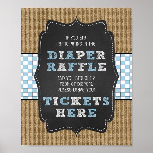 Diaper raffle PLACE YOUR TICKETS HERE sign