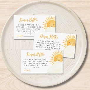 Diaper Raffle Ray Of Sunshine Baby Shower Enclosure Card