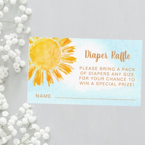 Diaper Raffle Ray Of Sunshine Baby Shower Enclosure Card