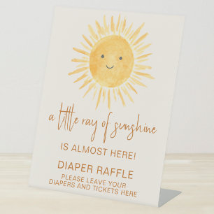 Diaper Raffle Ray Of Sunshine Baby Shower Pedestal Sign